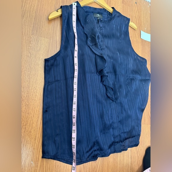 7 FOR ALL MANKIND Sparkle Ruffled Sleeveless Top Size M - Picture 10 of 13